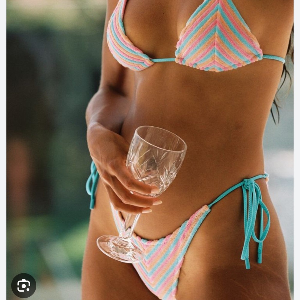 Triangl multi stripe terry BIKINI SIZE MEDIUM NWT